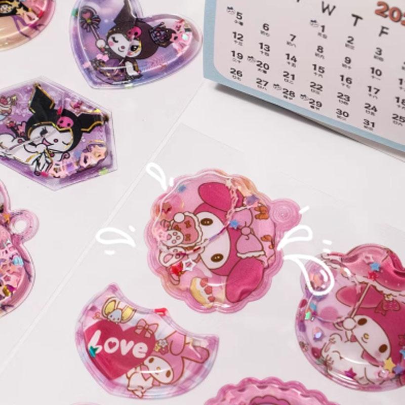 3D Стикеры Кавайи Sanrio Школьник Канцелярские товары Черный Рис Моя Мелодия Стикеры Стич Блокнот Дневник Ручная Декорация