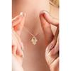925 Sterling Silver Gold Minimal Fatima Mother's Hand Necklace