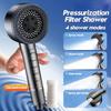 4 Modes Shower Head High Pressure Showerhead One-Key Stop Water Massage,Rainfall Faucet Tap Bathroom Bath Home Accessories