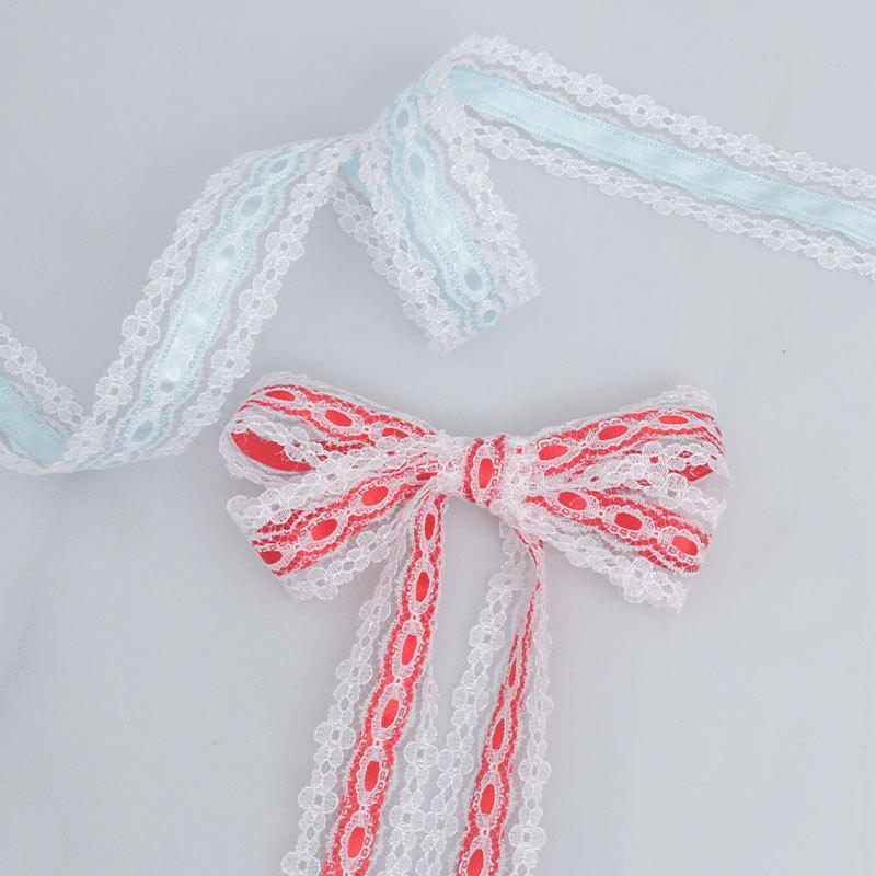 Elegant Polyester Press Lace Ribbon Bow Handmade DIY Clothing Accessories Ties Decorative Ribbon Hair Decoration Ribbons Crafts Making Ribbons