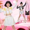 Девочки Дети Руми K-Pop Охотник на демонов Косплей Детский Черный Золотой Костюм Детская Маскировка Выступление Ролевая Игра Униформа Хэллоуин