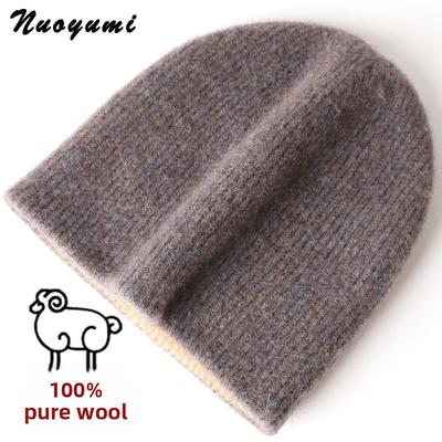 Шапка из 100% шерсти, мужская и женская зимняя теплая утолщенная шерстяная шапка, вязаная шапка, зимняя шапка для защиты ушей от холода для катания на открытом воздухе