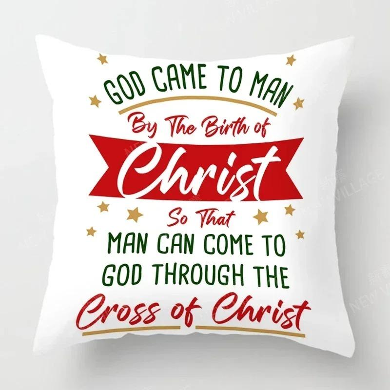 Christmas Series Pillowcase Sofa Cushion Cover Home Decoration Customizable Holiday Celebration 40X40Cm