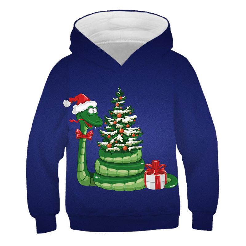 Kawaii Hoodies Christmas 3D Print Santa Snowmen Sweatshirts Boys Girls Hooded Pullovers Kids Fashion Oversized Hoodie Tracksuits