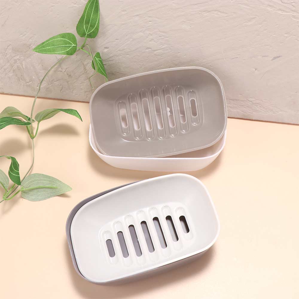 Fast Drying Double Layer Soap Box Plastic Soap Dish Holder Practical Soap Storage Rack Household