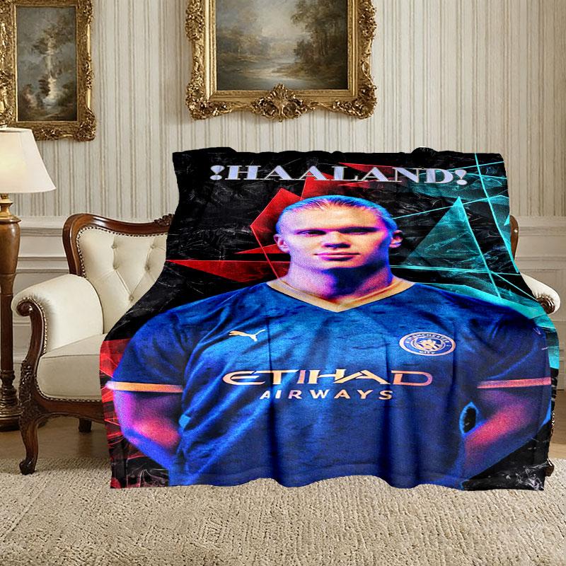 1pc Digital Print Nap Blanket, Erling Haaland Blanket for Home Use, All Season Warmth, Christmas and Valentine's Day Gift Blanket