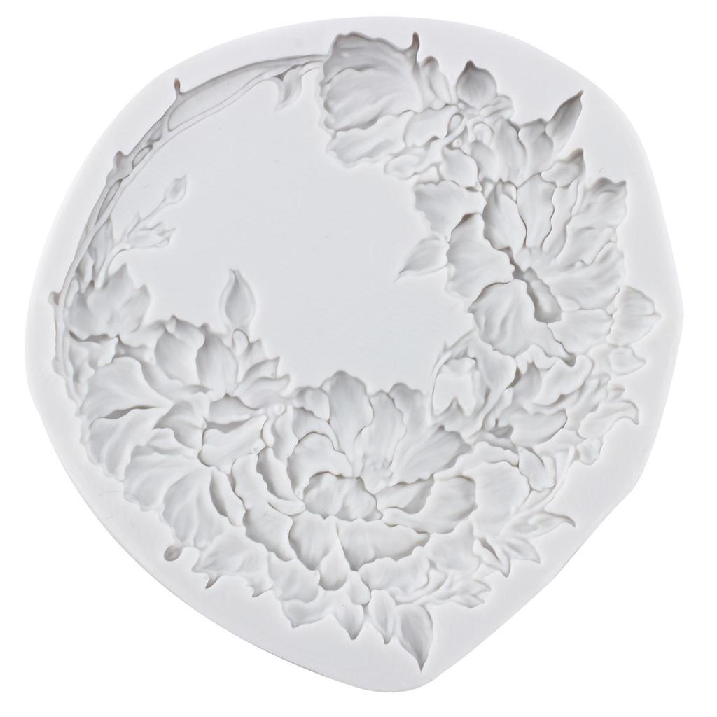 Силиконовая форма для барочной фоторамки, гирлянда из пионов, бабочка, роза, формы для мастики, инструменты для украшения торта, тематический торт, десерт, украшенный шоколадом, форма для конфет