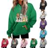 Women's Casual Fashion Christmas Printed Letters Casual Hooded Sweatshirt With Pockets