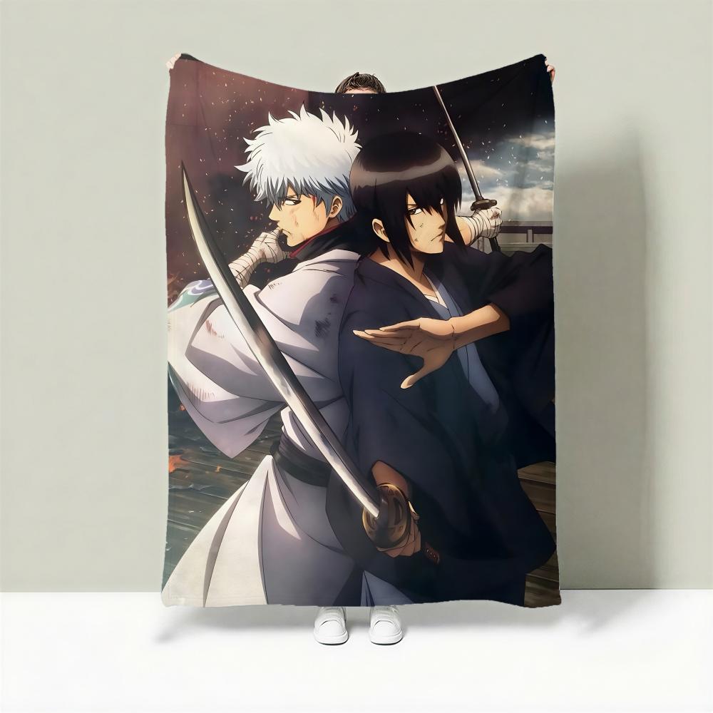 Anime G-Gintama Throw Lightweight 240g Flannel Blanket Soft Skin-friendly for Summer Cooling