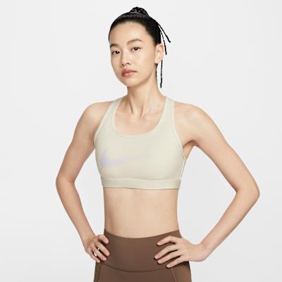 Nike Спортивное белье женское бежевое средняя поддержка