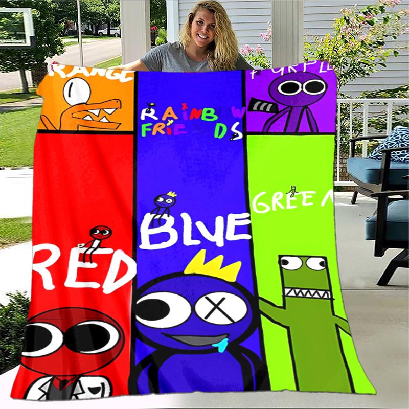 1pc Blanket Rainbow Friends1 Print Design, Lightweight Blanket for Sofa, Bed- Soft &Warm, Gift for All Seasons like Christmas, Halloween