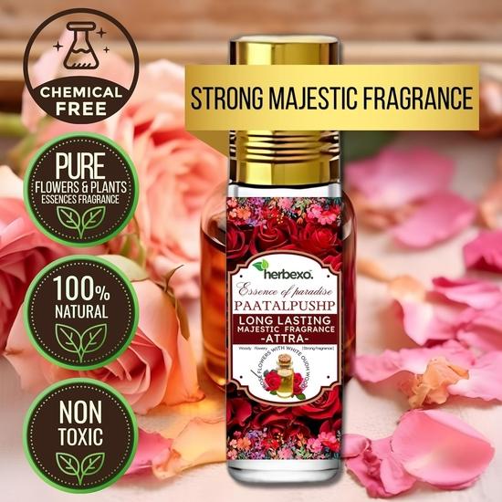 Herbexo Pure Rose Attar Парфюмированное масло - Оригинальная роза Ittarr - Натуральная цветочная эссенция - Без спирта Shudh Gulaab Itra - Роскошный божественный аромат