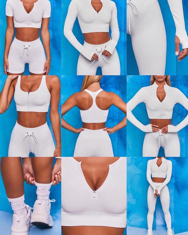 Женский бесшовный костюм для йоги с высокой талией — впитывающий пот, приподнимающий бедра, облегающий, с длинным рукавом, для фитнеса.