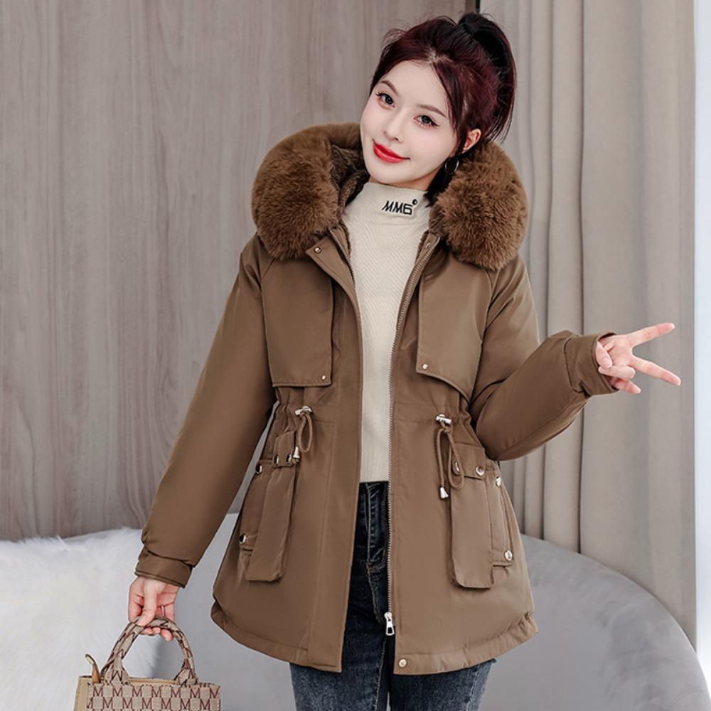 Это зимняя версия куртки Пай в корейском стиле, приталенная и элегантная, с толстым флисом и теплотой.