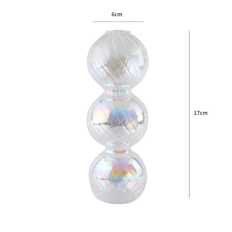 Glass Candle Holder Home Decor Nordic Rainbow Vase Flower Table Living Room Decoration Candlestick Holder for Wedding