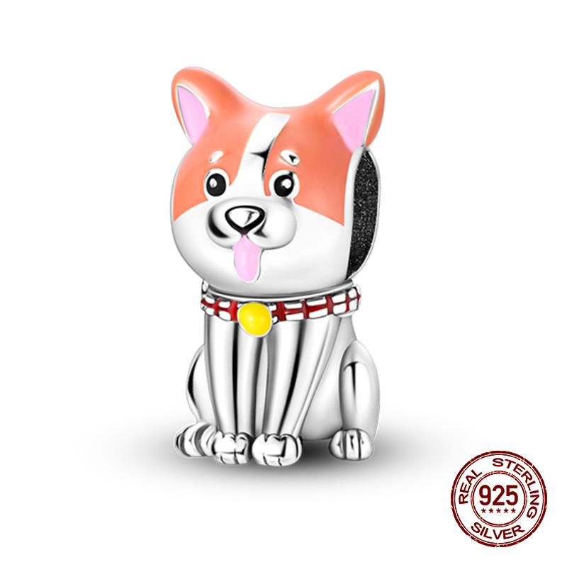 100% стерлингового серебра 925 пробы с изображением кофейного кота, кролика, медведя, пингвина, бусины, подходят для 925 оригинальных браслетов, сделай сам, подарок на день рождения, ювелирные изделия