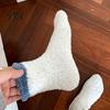 Anti Fatigue Indoor Socks Thickened Plush for Women, Soft Coral Fleece Slipper with Winter Floor Home Towel Bottom Cushioning, Thermal Autumn