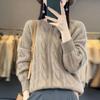 Pullover Sweater Female Women Fried Dough Twists Sweater Women Autumn and Winter Knit Top Pullover Solid Sweater Female
