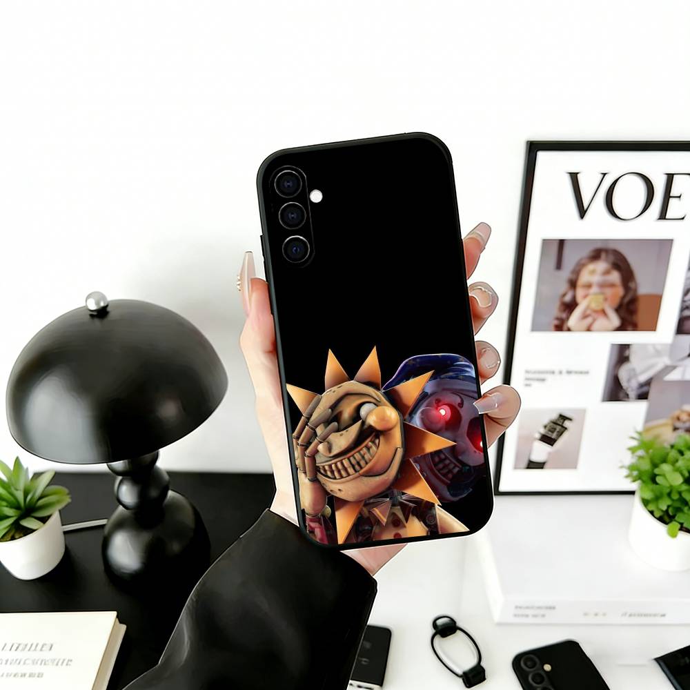 Чехол для телефона Fnaf G-Game S-Sundrop & M-Moondrop для Samsung Galaxy A73,A72,A71,A70,A53,A52,A51,Другие Мягкий Черный Чехол