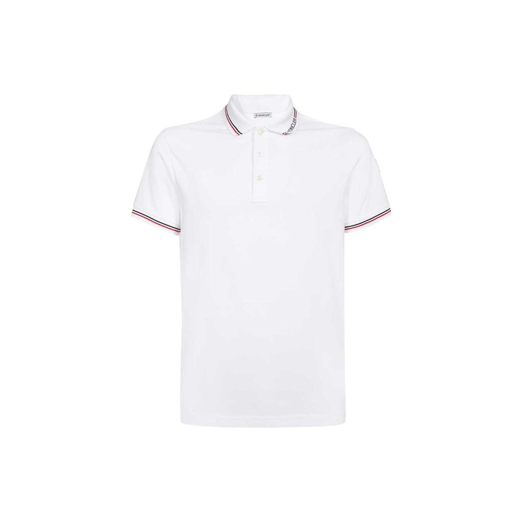 Moncler Мужская футболка-поло с коротким рукавом и логотипом FW22 Белый H20918A0001284556001