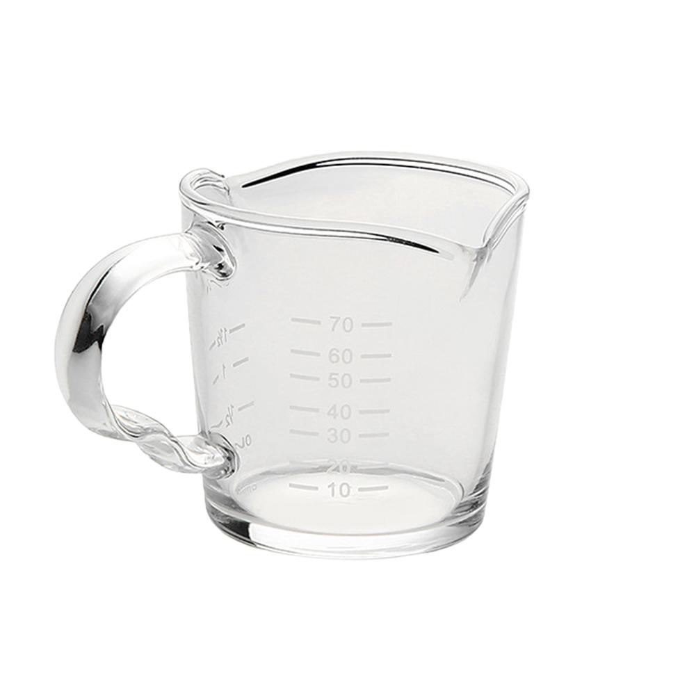 60/75 мл эспрессо рюмка двойной носик стеклянный мерный стакан термостойкая ручка прозрачная шкала мерный кувшин для вина молока кофе