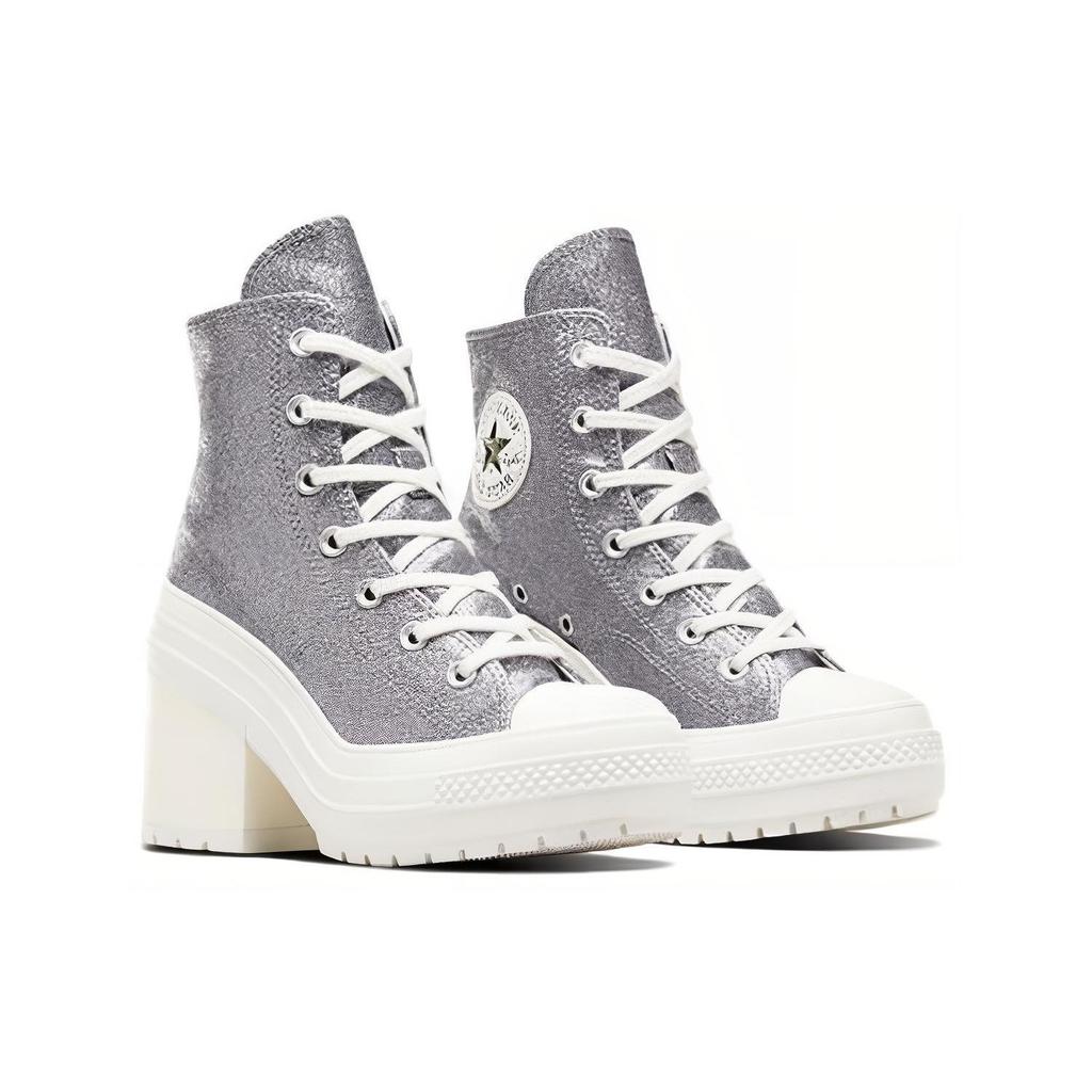 Converse Chuck 70 De Luxe Sequined High-Top Canvas Sneakers Women Sneakers Gray A08177C