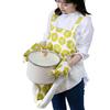 Apron with Integrated Easy To Put On and Take 2 Pockets Nordic Floral Length Yellow YE Mara Mittens, Off, (Abitual Mara), Pattern, 73cm,