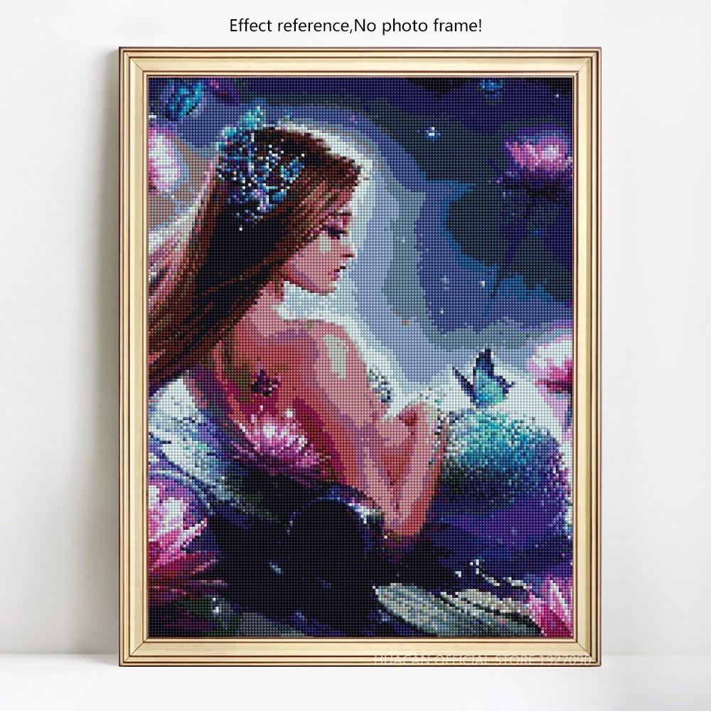 Diamond Embroidery Full Display Portrait Picture Rhinestones 5D DIY Diamond Painting Mermaid Decor Home Gift