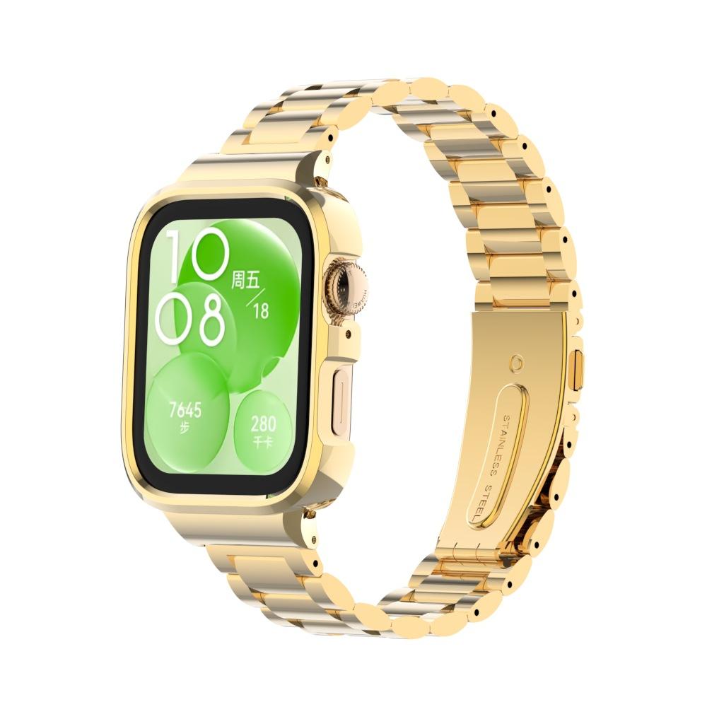 Защитный чехол из нержавеющей стали для смарт-часов Huawei Watch Fit 3, металлический браслет для huawei watch fit3 Band+Protect Cover