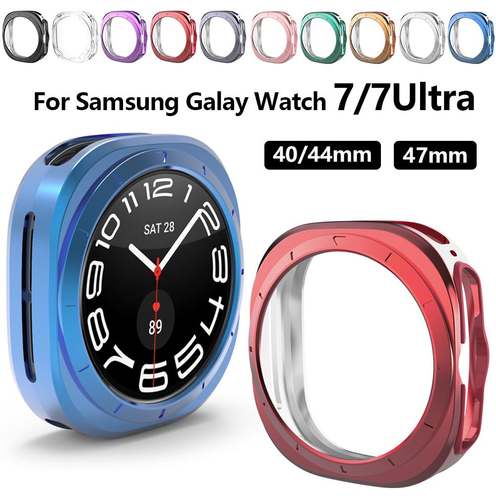 Полное покрытие из стекла+чехла для Samsung Galaxy Watch 7 40мм 44мм ТПУ Противоударный и водонепроницаемый Защитный чехол Watch 7 Pro 47мм