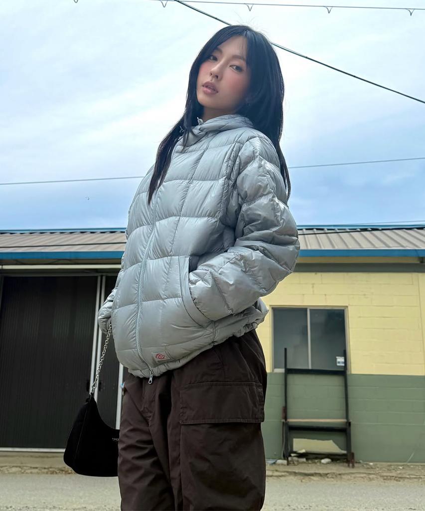 DICKIES Fargo Hooded Mid Down Jacket Light Grey