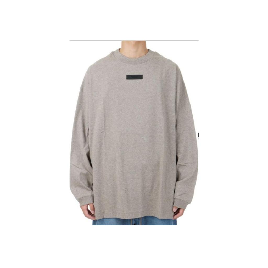 Fear of God Essentials Мужская футболка с длинным рукавом, меланжево-серая, Топы мужские 125SU244201F
