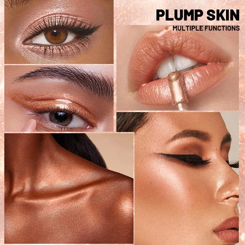 Многофункциональный увлажняющий жидкий хайлайтер Жидкие румяна Тени для век Блеск для губ Осветляет губы и щеки Многофункциональный жидкий контуринг