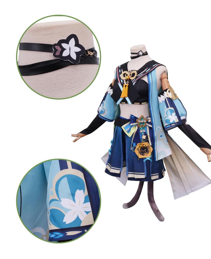 [NOKIJP] Костюм для косплея Кирары из Genshin Impact, Молния, Команая, Нэкомата, Кирара, Косплей Кирары из Genshin Impact (Костюм Кирары, Размер L)