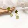 Exquisite Green Irregular Geometric Drop Earrings for Women, Unique and Elegant Long Dangle Earrings