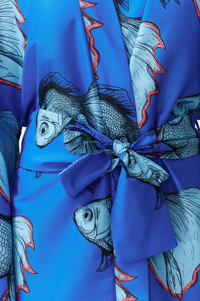 Women's Fashion New Kimono&Kaftan Floral Pattern Belted Mini Woven KimonoKaftan