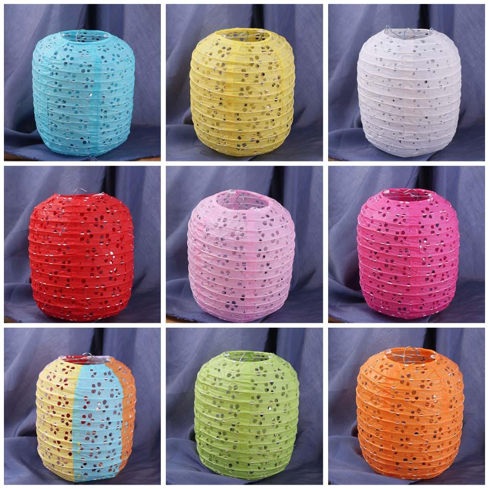 Cylindrical Hanging Lampion Colored Hollow Lantern Festival Lantern Paper Lantern Mid-autumn