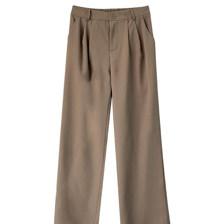 Брюки палаццо с высокой талией цвета молочного чая - Женские повседневные брюки в пол