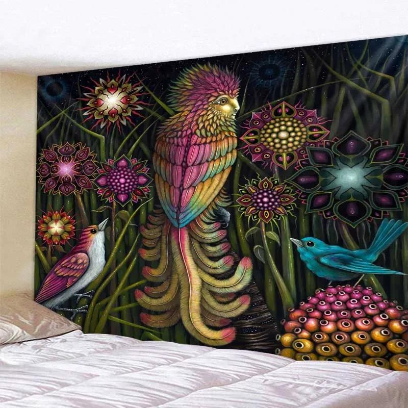 Bedroom Living Room Tapestry Parrot Peacock Art Pattern Fashion Home Decoration Tapestry