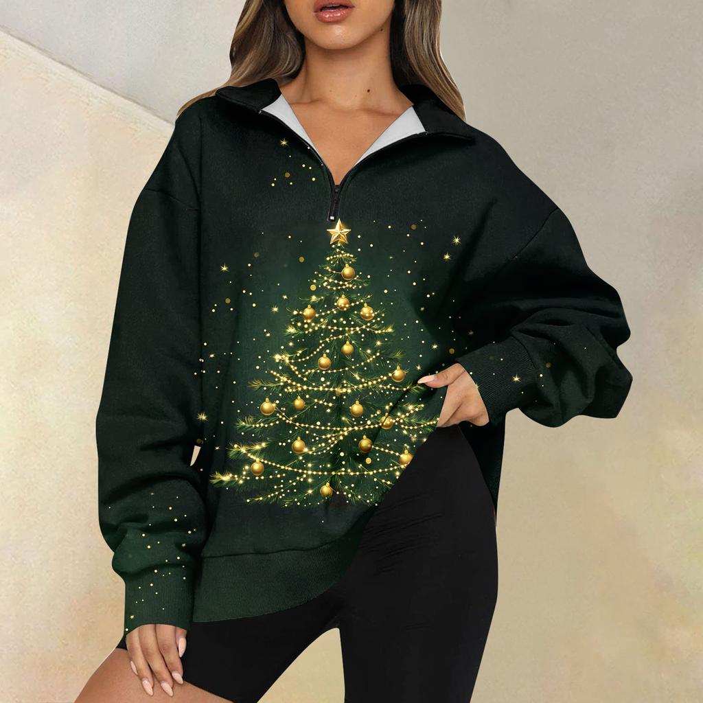 Женская повседневная мода с длинным рукавом и принтом, свободный свитшот на молнии