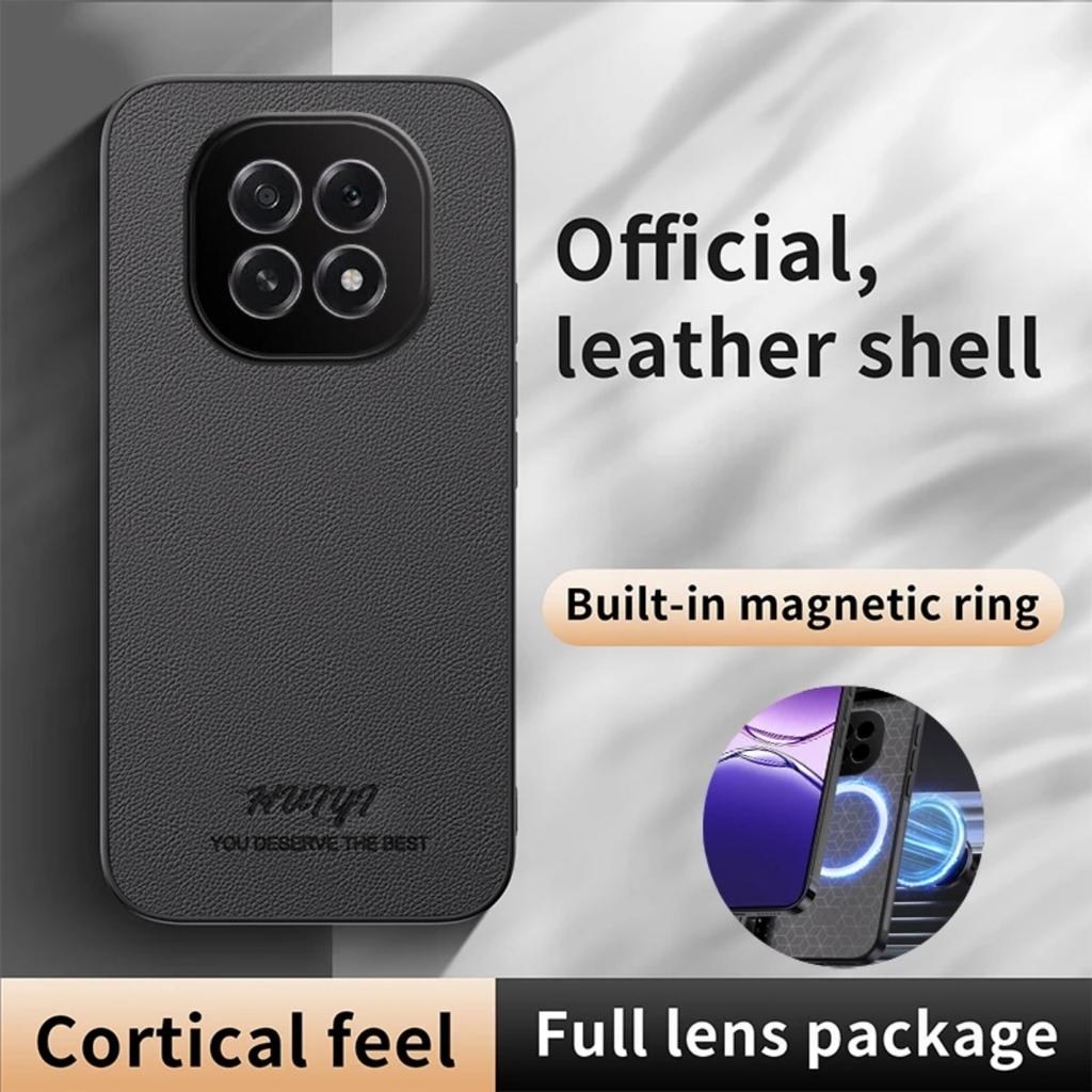 Magsafe Leather Case for Oppo A5 5G (China) Car Magnetic Holder Wireless Charging Silicone Hard Phone Cover OppoA5 China PKQ110