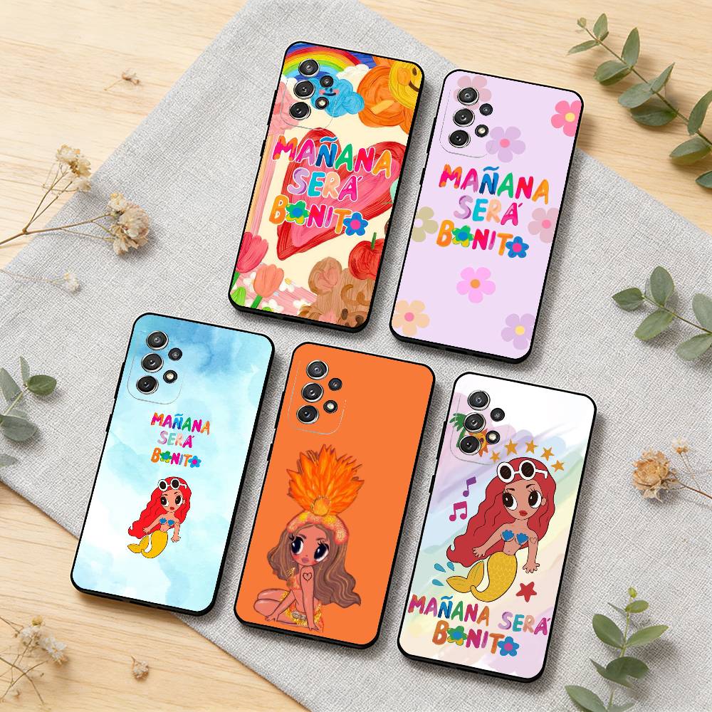 Vibrant Spring Charm M-Manana Sera Bonito Phone Case For Samsung S25,S24,S21,S22,S23,S30,Ultra,S20,Plus,Soft Black Shell
