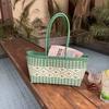 Vacation Style Weave Bag Hollow Out Plastic Handbag Trendy PVC Vegetable Basket Bag  Shopping