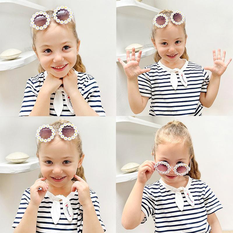 Новые детские солнцезащитные очки, детские солнцезащитные очки с круглыми цветами для девочек и мальчиков, спортивные очки для малышей, UV400, уличные солнцезащитные очки ZH