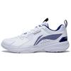 Li Ning Ace V Collection Нескользящие, износостойкие, дышащие низкие бадминтонные кроссовки Унисекс Белый Синий AYTT001-3