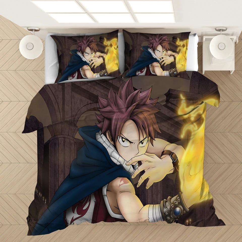 Коллекция постельного белья FAIRY TAIL 3D-узор Покрывала для кровати Японское аниме Одеяла Постельное белье FAIRY TAIL (НЕТ листа) ЭЙР