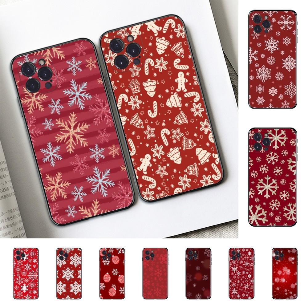 Merry Christmas Snowflake Phone Case Silicone Soft for iphone 16 15 14 13 12 11 Pro Mini XS MAX Plus X Cover