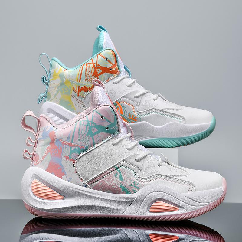 Мужские настоящие баскетбольные кроссовки для подростков, высокие спортивные кроссовки для студентов, повседневные кроссовки для бега