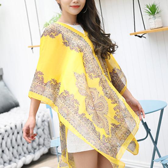 Women Shawl Cashew Print Beads Ladies Loose-fitting Sexy Cover Up for Vacation