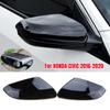 For Honda Civic 10th 2016 2017 2018   Car Rearview Side Mirror Cover Wing Cap Sticker Rear View Case Trim Carbon Fiber
